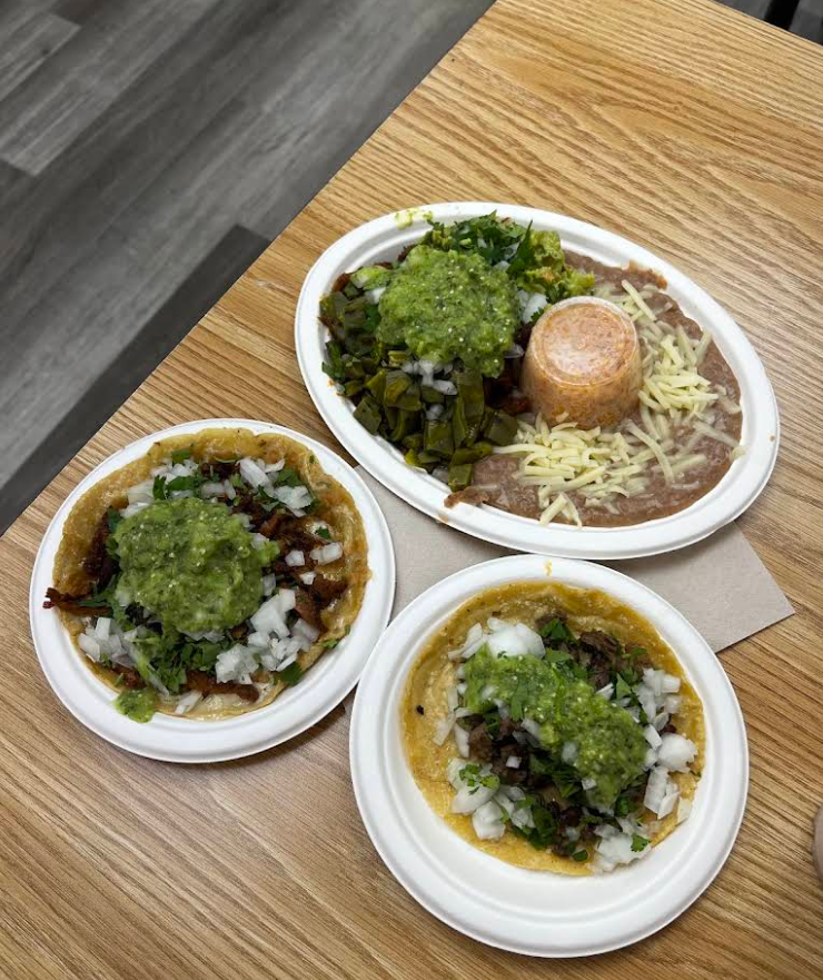 Nopal (grilled cactus) tacos — a vegetarian specialty at Tacos El Carnalito